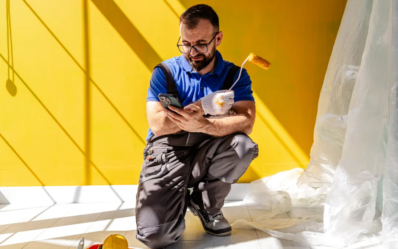 Target gross profit margins for a painting business, broken down by labour, materials, access and overheads.